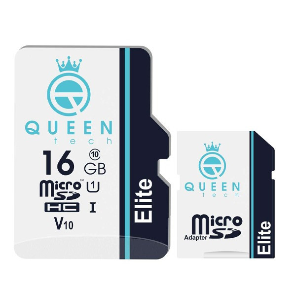 picture کارت حافظه Micro SDHC کوئین تک مدل Elite V10-433X کلاس 10 استاندارد UHS-l U1 سرعت 65mbps ظرفیت 16 گیگابایت به همراه آداپتور SD