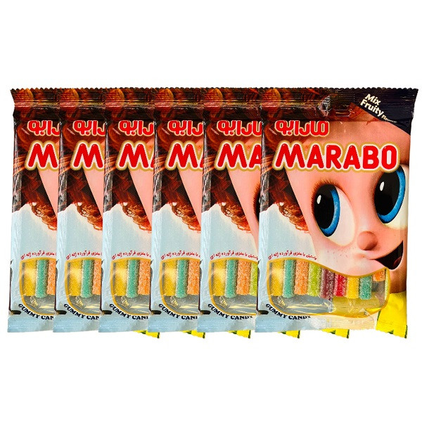 picture پاستیل مدادی میوه ای مارابو - 100 گرم بسته 6 عددی