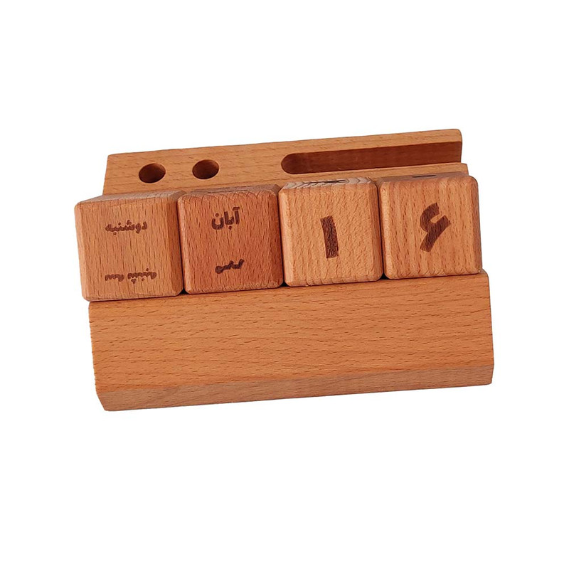 picture تقویم رومیزی مدل چوبی کد TA100