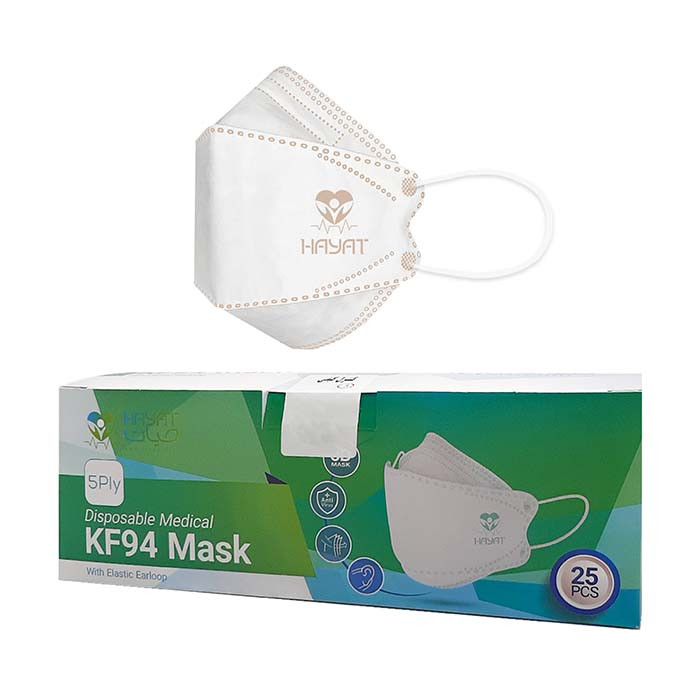 picture ماسک تنفسی حیات پوشش پاک مدل پنج لایه سه بعدی بسته 25 عددی