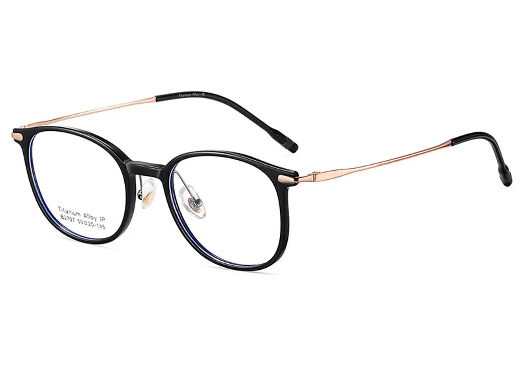 picture عینک تیتانیومی ضد نور آبی کارن بازار karen bazaar B2707 New beta titanium anti-blue light optical glasses