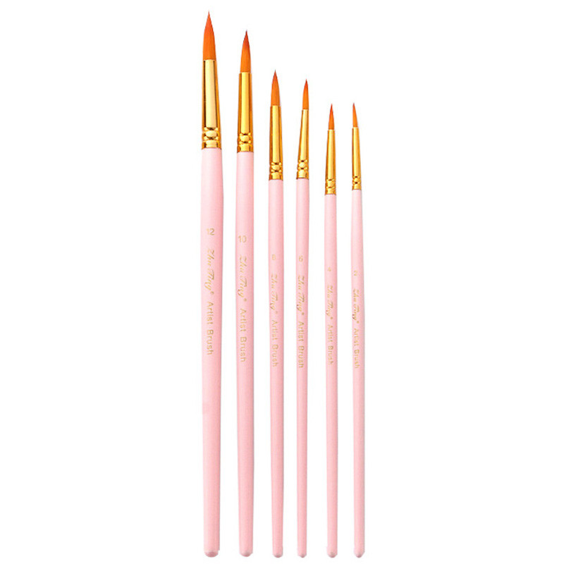 picture  قلم مو گرد ژوتینگ مدل R6 کد pink مجموعه 6 عددی
