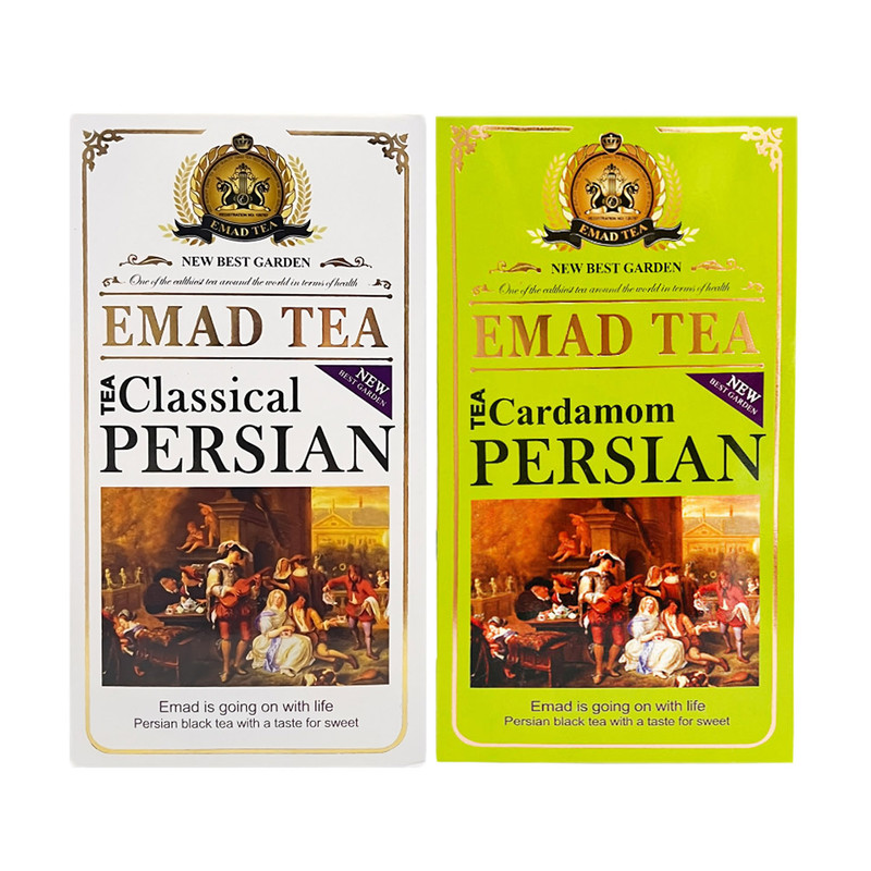 picture چای سیاه کلاسیک ایرانی و چای هل عماد - 400 گرم بسته 2 عددی