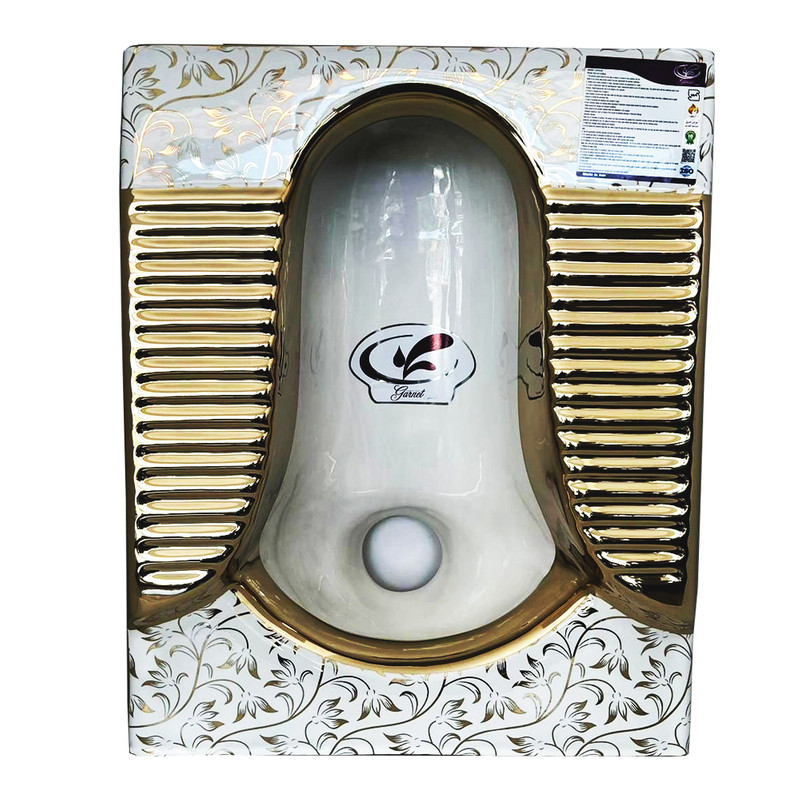 picture توالت زمینی مدل ایرانی طرح خطی تخت کد 20
