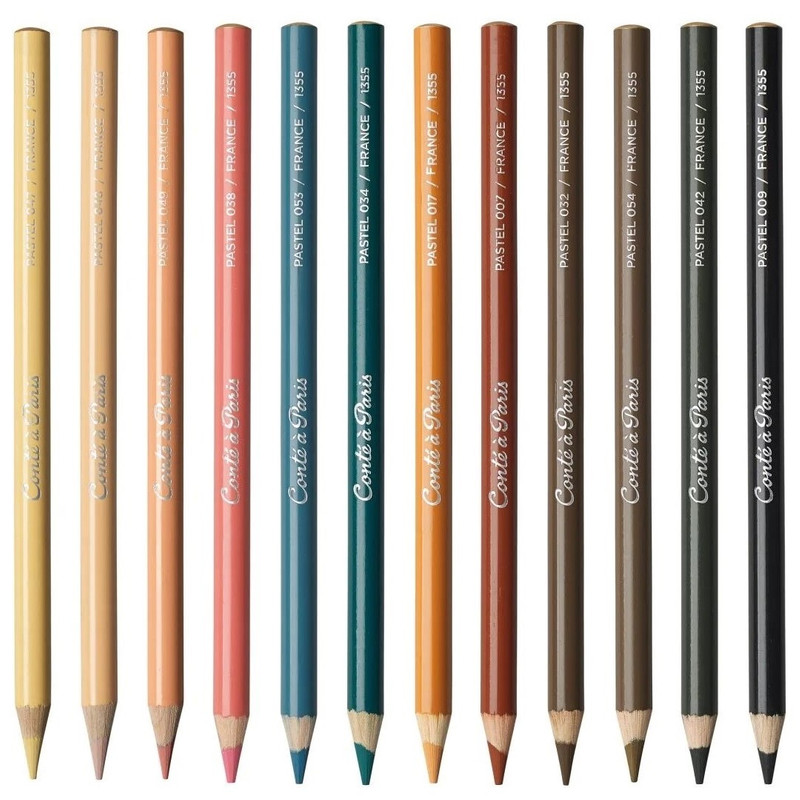 picture پاستل مدادی 12 رنگ کنته پاریس مدل طیف پوست کد 1355