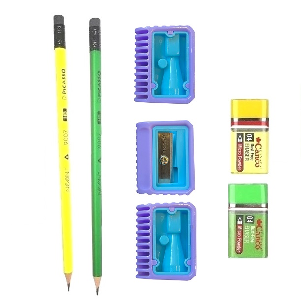 picture تراش پیکاسو مدل بیکران به همراه مداد و پاک کن  مجموعه 7 عددی