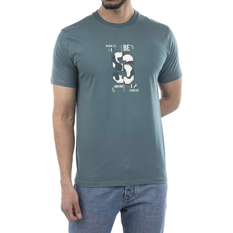 picture تی شرت آستین کوتاه مردانه جوتی جینز مدل یقه گرد کد 1551386 رنگ سبز