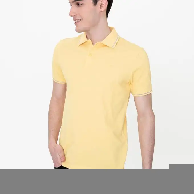 picture پولو شرت پیر کاردین با کد 50252448-VR044 ( Sarı Slim Fit Polo Yaka Basic Tişört )