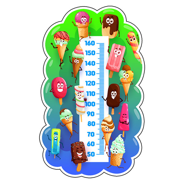 picture استیکر اندازه گیری کودک طرح بستنی ها