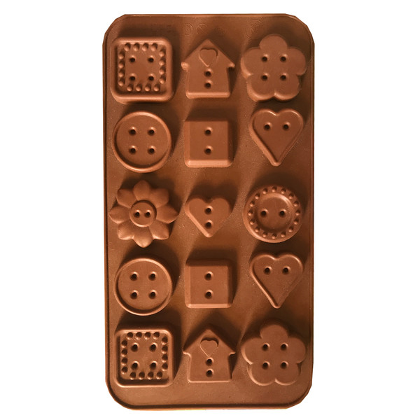picture قالب شکلات مدل سیلیکونی طرح دکمه 