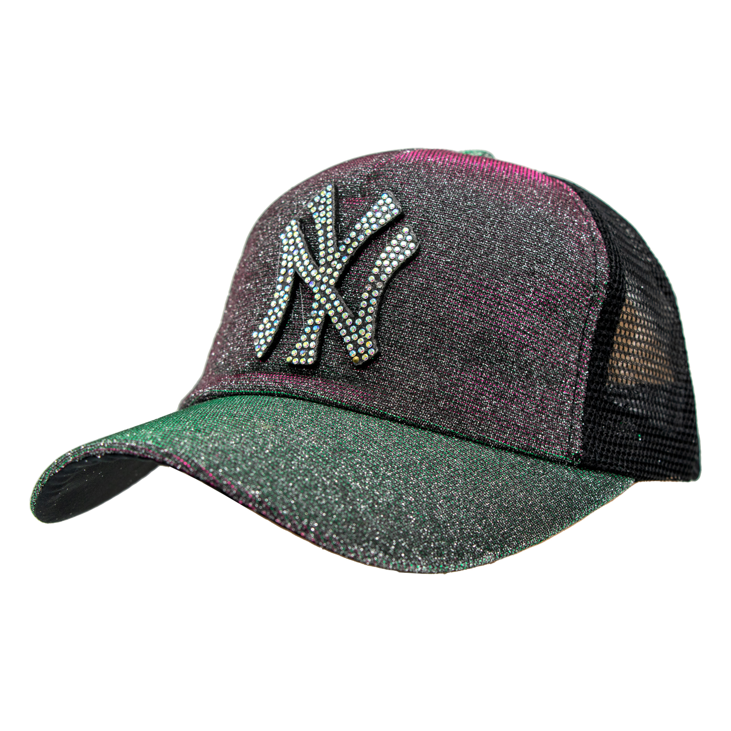 کلاه کپ بچگانه مدل NY نگینی رنگ سبز 4007068