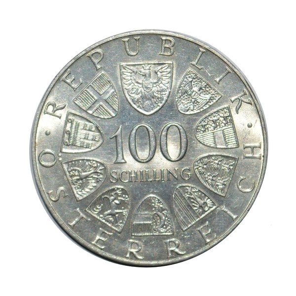 سکه تزیینی طرح کشور اتریش مدل 100 شیلینگ 1977 میلادی 4279167