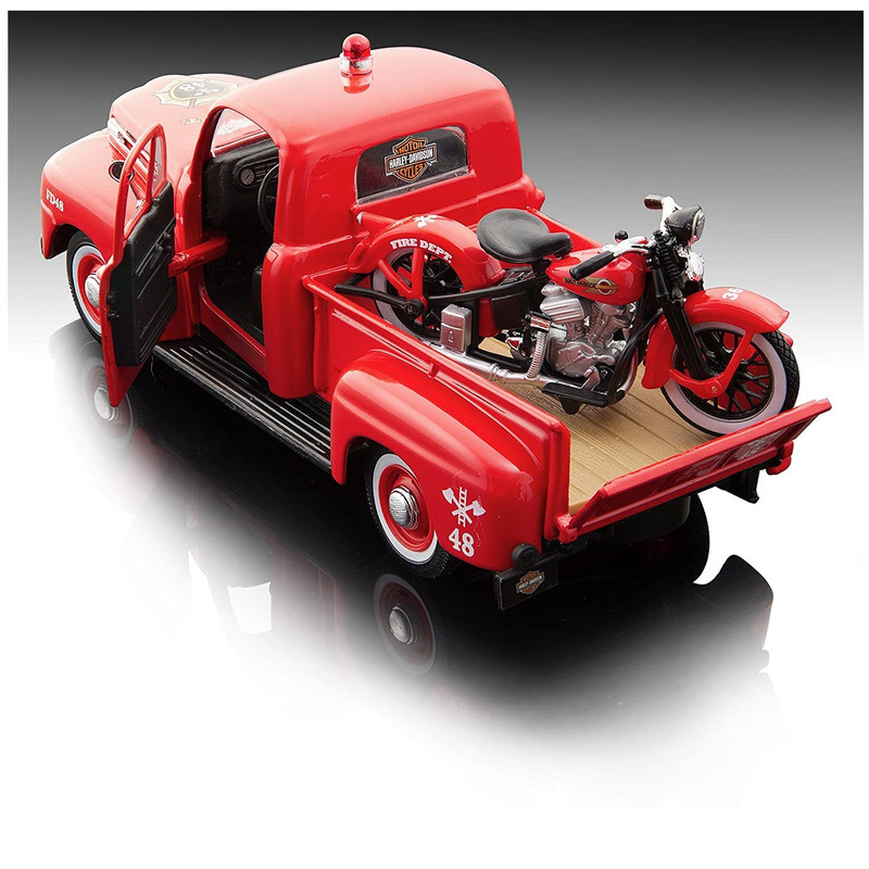picture ماکت ماشین مایستو مدل فورد پیکاپ 1948 طرح حمل موتور مجموعه دو عددی