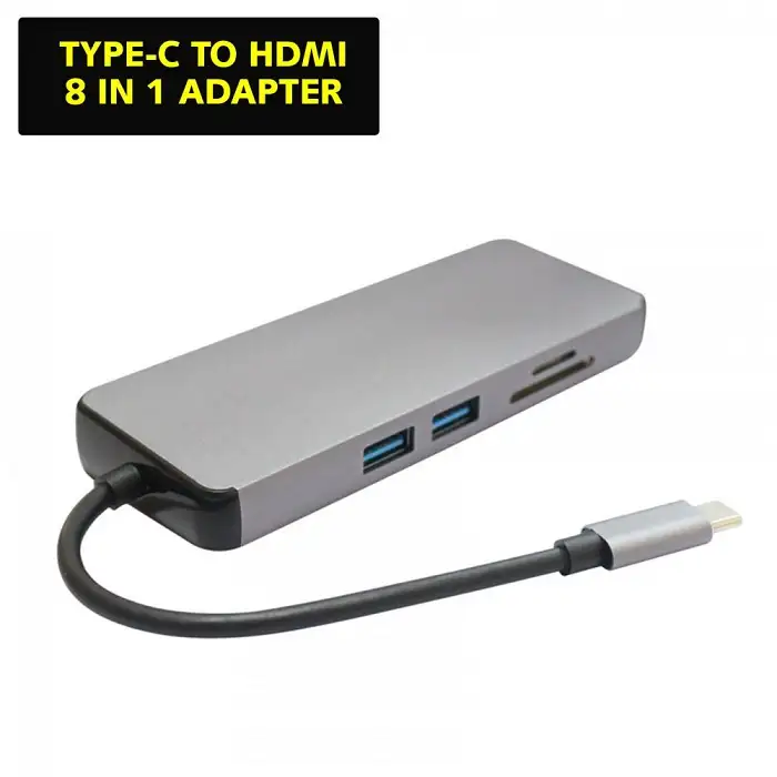picture هاب 8 پورت Type-C مدل Type-C to HDMI 8 in 1 Adapter For Macbook