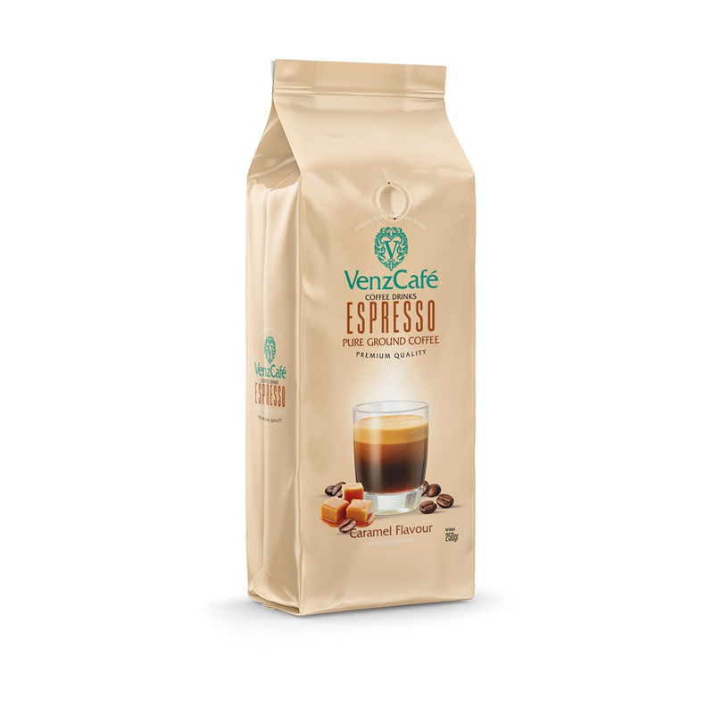 picture پودر قهوه اسپرسو با طعم کارامل ونزکافه - 250 گرم