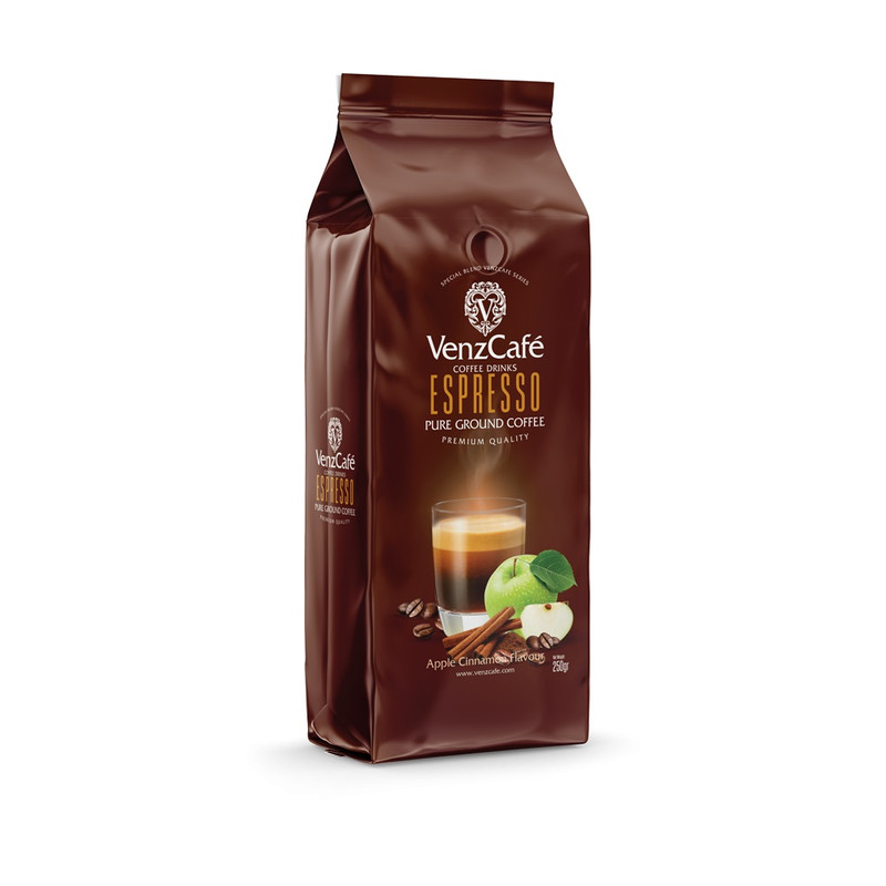 picture پودر قهوه اسپرسو با طعم سیب دارچین ونزکافه - 250 گرم