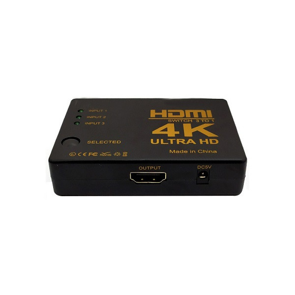 picture هاب سوئیچ 3 پورت HDMI مدل 4K ریموت دار