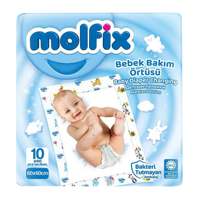 picture زیرانداز تعویض نوزاد مولفیکس مدل Mo3989 بسته 10 عددی
