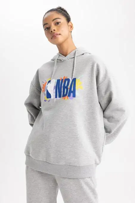 picture سوییشرت و هودی دیفکتو با کد 752812030 ( NBA Wordmark Oversize Fit Kapüşonlu Sweatshirt )