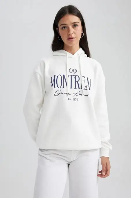 picture سوییشرت و هودی دیفکتو با کد 746271349 ( Relax Fit Kapüşonlu Baskılı Sweatshirt )