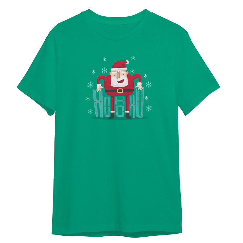 picture تی شرت آستین کوتاه بچگانه مدل بابانوئل کریسمس کد 707 رنگ سبز