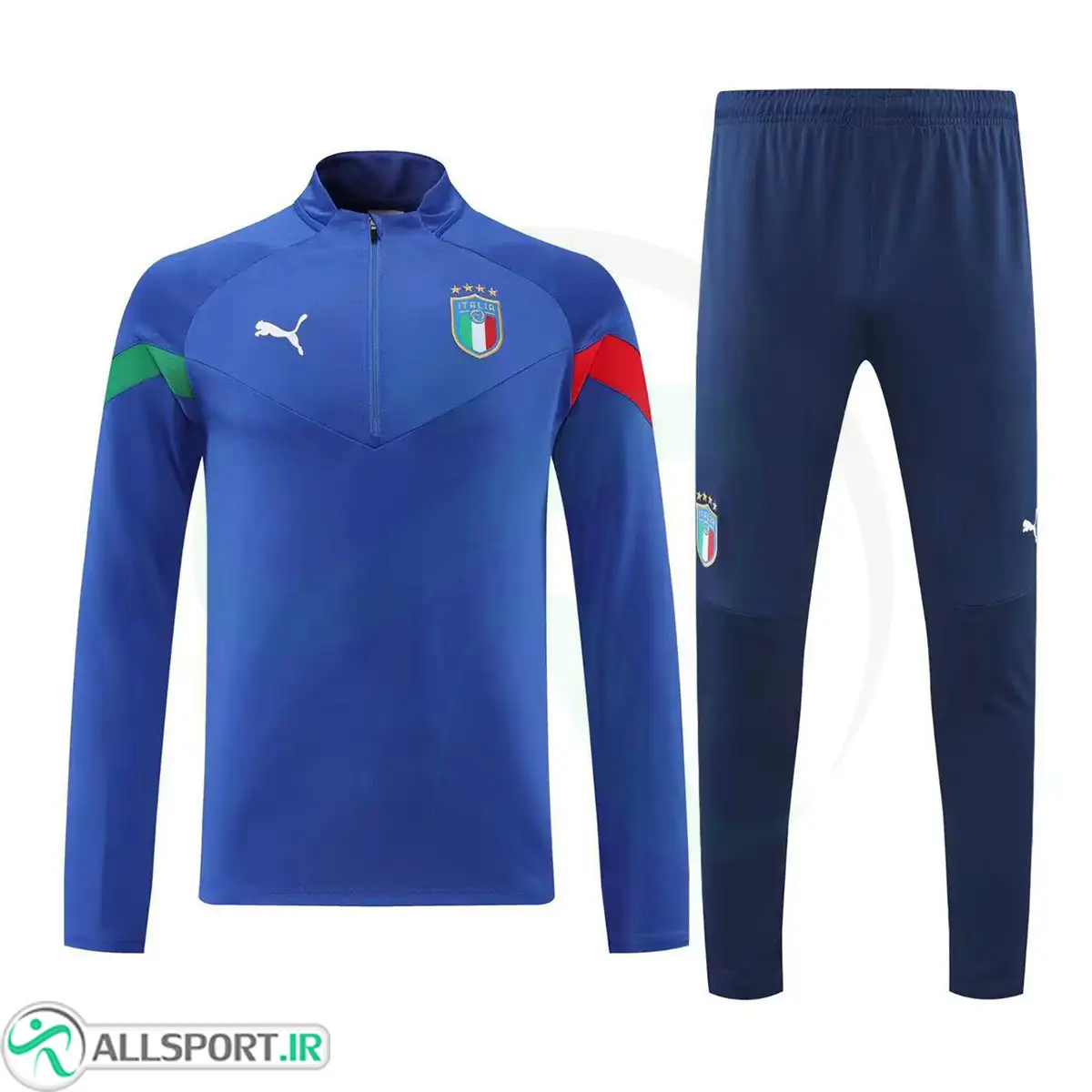 picture ست نیم زیپ شلوار ایتالیا Italy Training 2022-23 Blue
