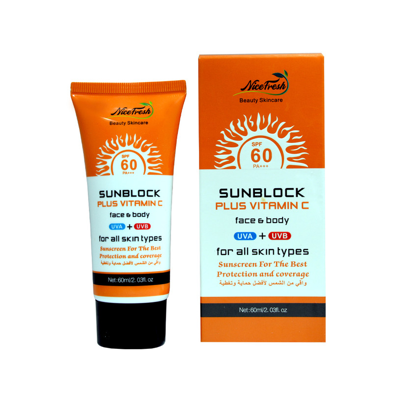 picture کرم ضد آفتاب بدون رنگ نایس فرش SPF 60 مدل ویتامین C مناسب انواع پوست حجم 60 میلی‌لیتر