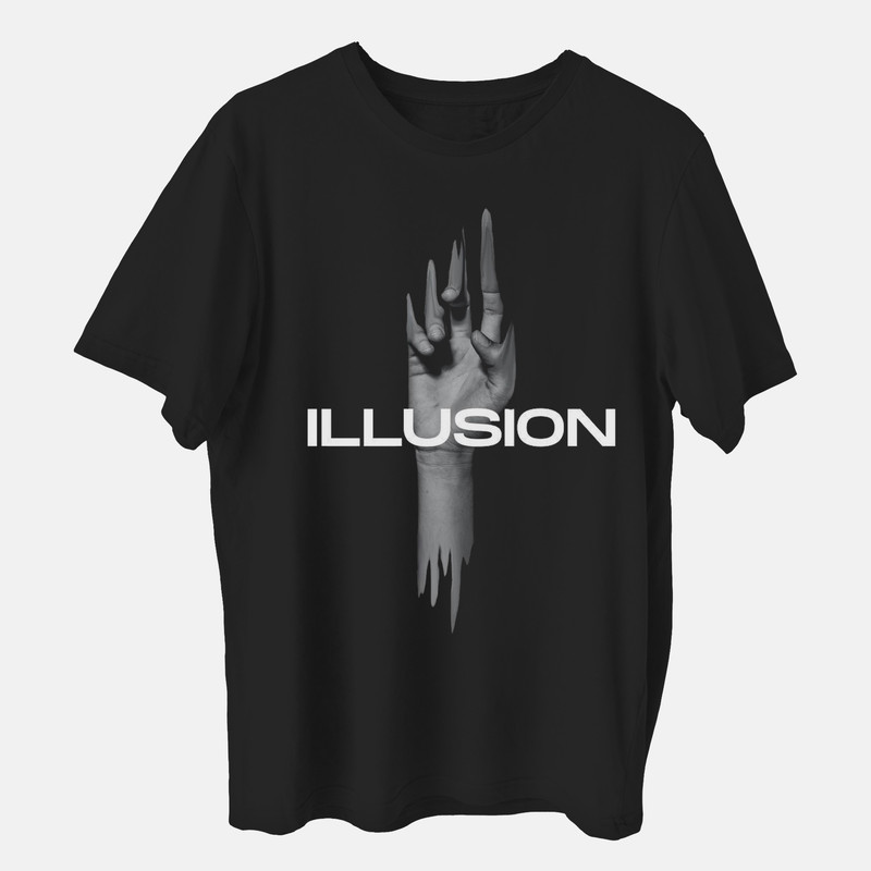picture تی شرت آستین کوتاه مردانه مدل illusion کد z311