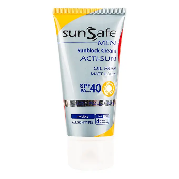picture کرم ضد آفتاب سان سیف با کد 1319020015 ( SunSafe Men Sun Block Cream Oil Free Spf 40 )