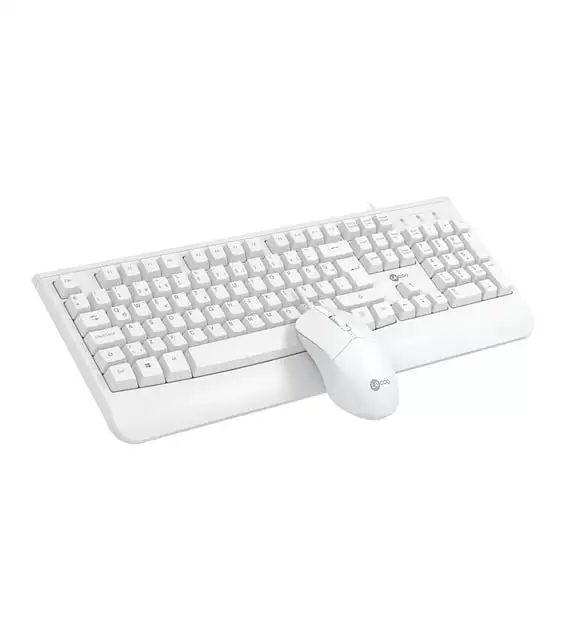 picture کیبورد لنوو مدل Wired keyboard mouse white Lecoo-CM102