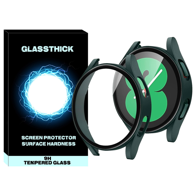 picture کاور گلستیک مدل PC-Bumper-GL مناسب برای ساعت هوشمند سامسونگ Galaxy Watch 4 44mm به همراه محافظ صفحه نمایش