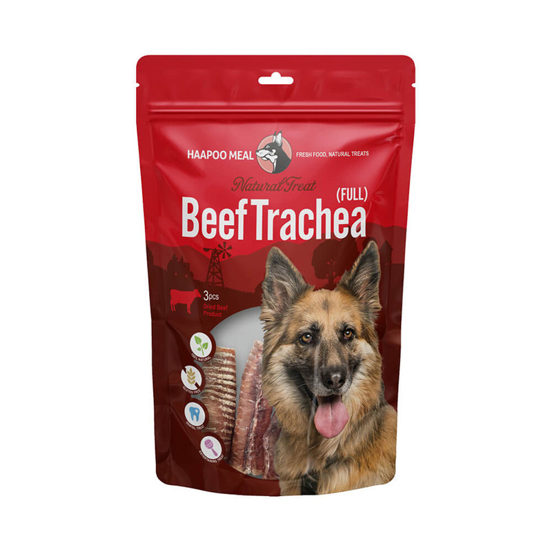 picture تشویقی سگ هاپومیل مدل نای لوله ای گاو کامل کد Beef Trachea Full وزن 200 گرم