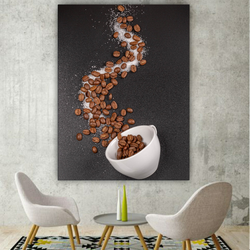 picture تابلو بوم طرح مخمل مدل دانه قهوه کد BK1378