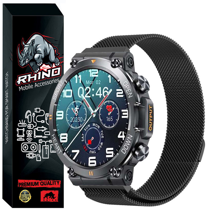 picture بند راینو مدل Milanese مناسب برای ساعت هوشمند اسمارت واچ K59 Pro / K56 Pro Ultra