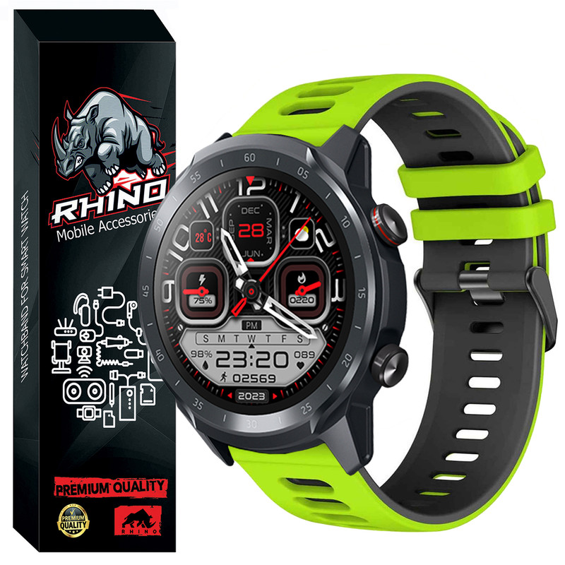 picture بند راینو مدل Silic-2C مناسب برای ساعت هوشمند میبرو Mibro Watch A2