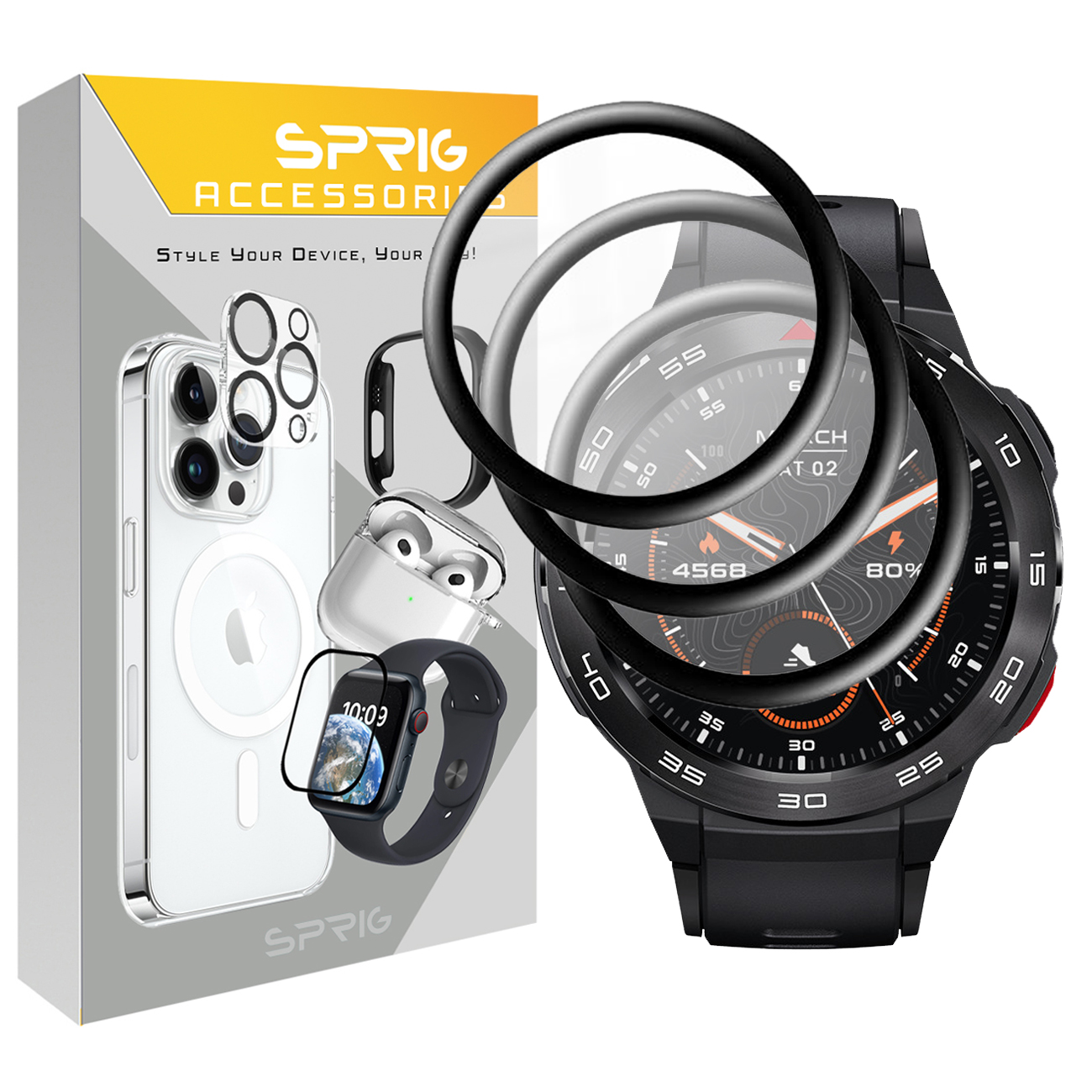 picture محافظ صفحه نمایش نانو اسپریگ مدل Pmma-SPG مناسب برای ساعت هوشمند میبرو GS Pro بسته سه عددی