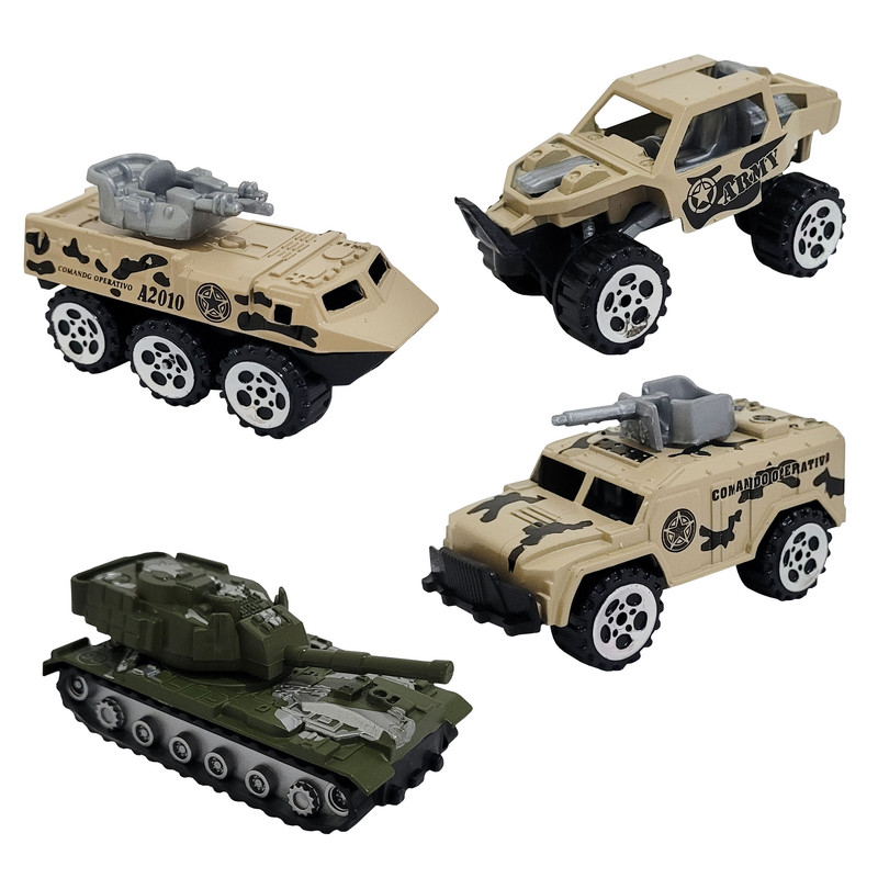 picture اسباب بازی جنگی مدل ماشین و تانک ارتشی کد 30 مجموعه 4 عددی