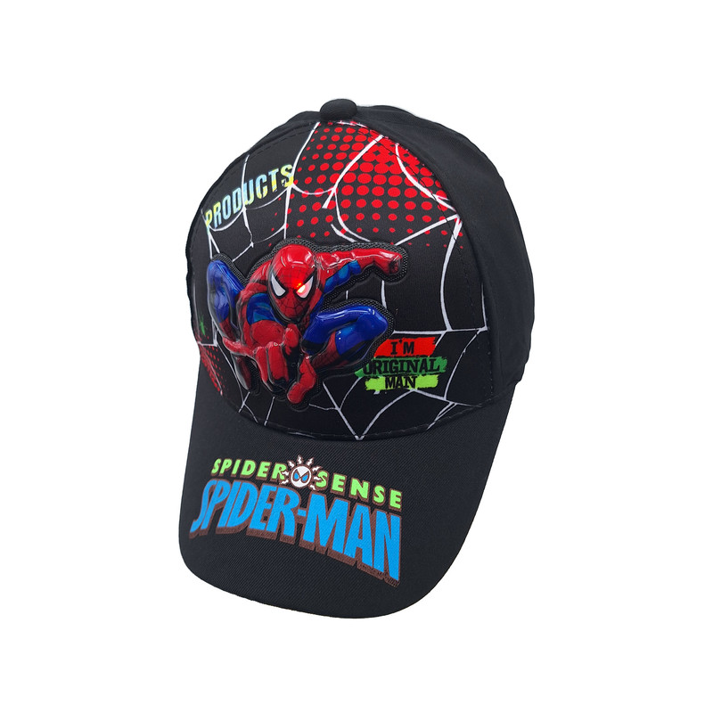 picture کلاه کپ پسرانه مدل مرد عنکبوتی چراغدار کد 1144 رنگ مشکی