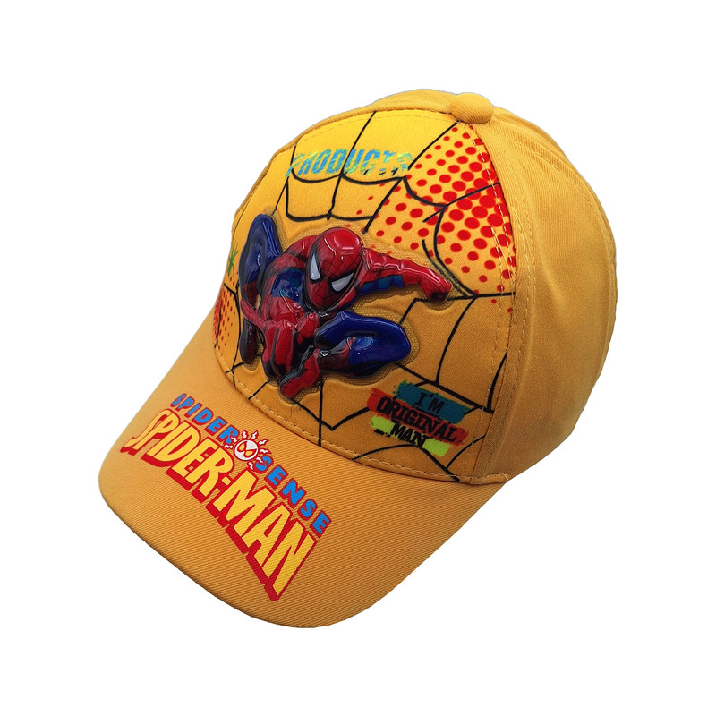 picture کلاه کپ پسرانه مدل مرد عنکبوتی چراغدار کد 1144 رنگ زرد