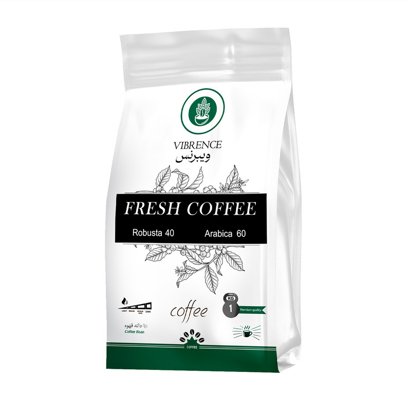 picture دانه قهوه 40 درصد روبوستا 60 درصد عربیکا Fresh ویبرنس - 1 کیلوگرم