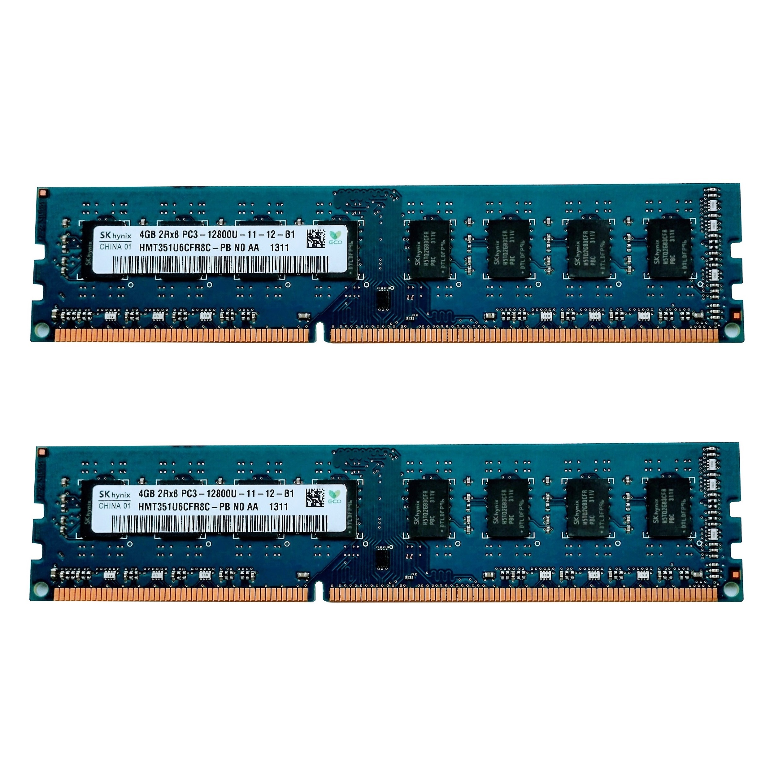 picture رم کامپیوتر DDR3 تک کاناله 1600 مگاهرتز CL11 اس کی هاینیکس مدل 2Rx8 PC3-12800U ظرفیت 4 گیگابایت بسته دو عددی