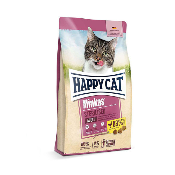 picture غذای خشک گربه هپی کت مدل مینکاس Sterilised وزن 10 کیلوگرم