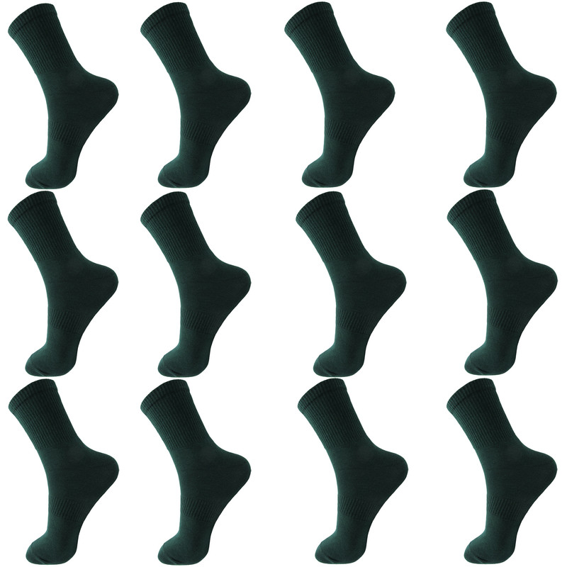 picture جوراب ورزشی مردانه ادیب مدل کش انگلیسی کد MNSPT-DKGN رنگ سبز تیره بسته 12 عددی
