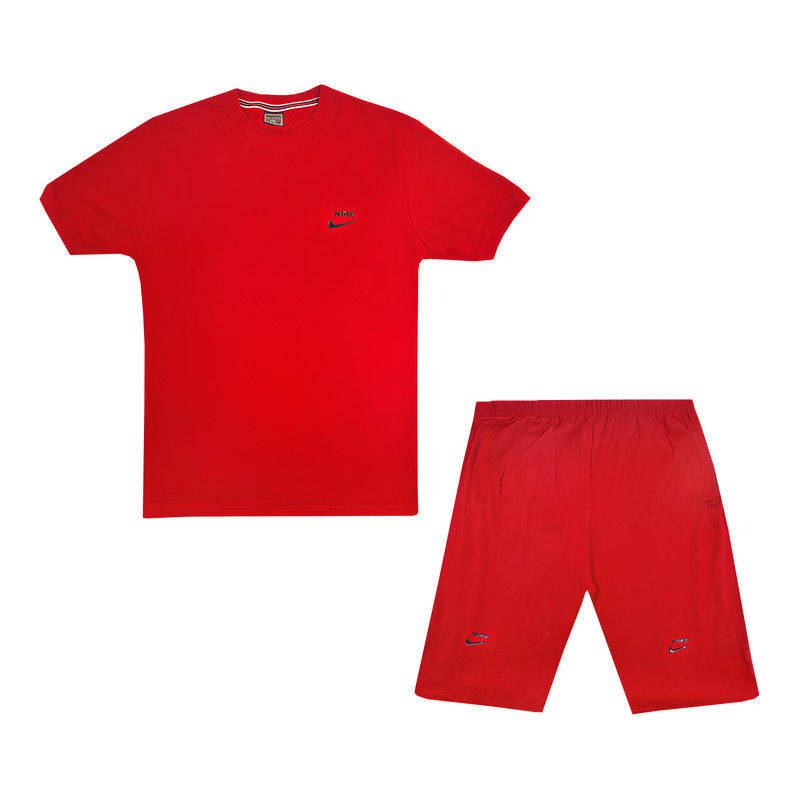picture ست تی شرت و شلوارک مردانه مدل NN رنگ قرمز