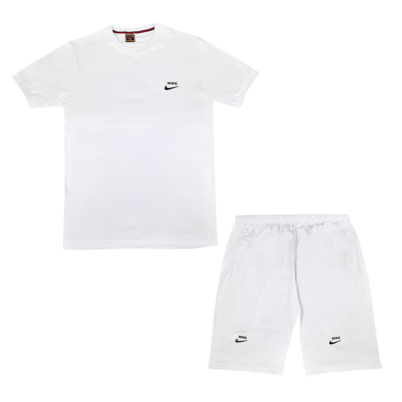 picture ست تی شرت و شلوارک مردانه مدل NN رنگ سفید