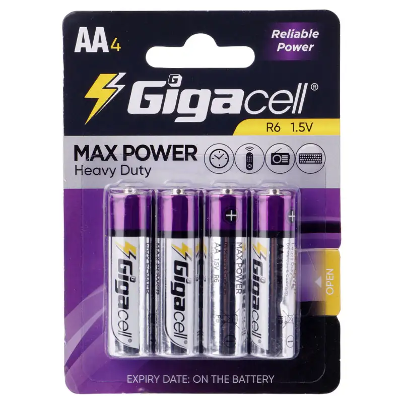 picture باتری چهارتایی قلمی Gigacell Max Power Heavy Duty R6 1.5V AA