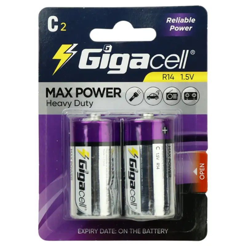 picture باتری دوتایی متوسط Gigacell Max Power R14 1.5V C