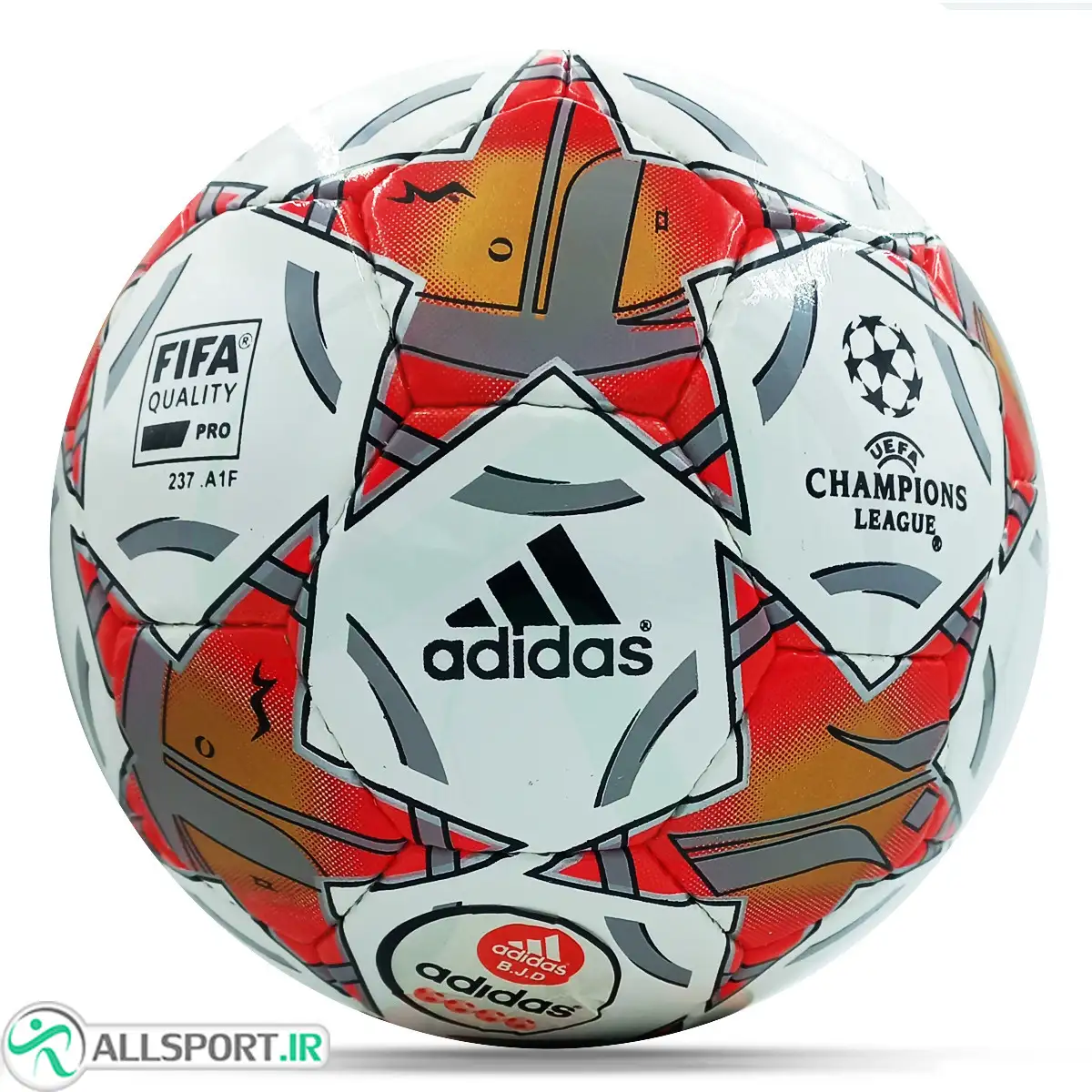 picture توپ فوتسال آدیداس دوخت  Adidas Champions League Futsal Ball White Red Gray