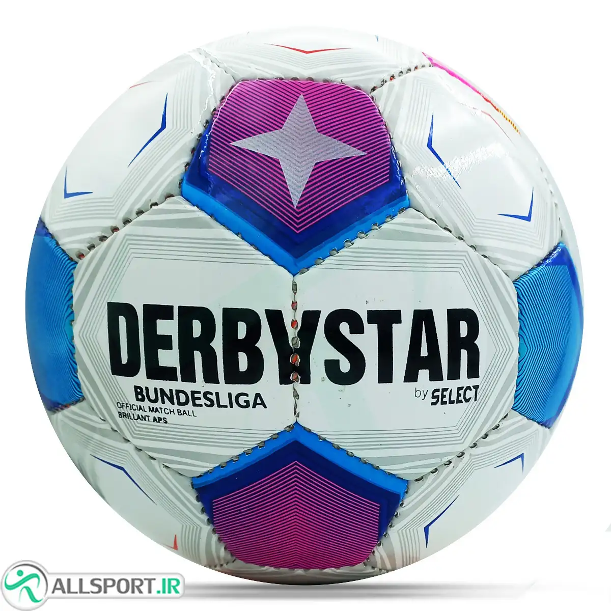 picture توپ فوتسال دربی استار دوخت  Derby Star Bundesliga Futsal Ball White Blue Orange