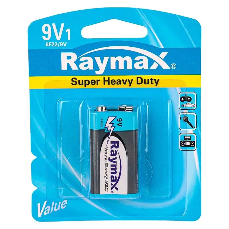 picture باتری کتابی Raymax Super Heavy Duty 6F22 9V